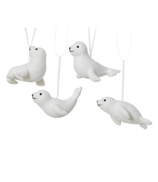 Ornement de Noël loutre blanche