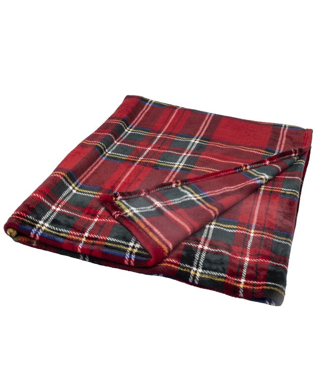 Couverture carreauté rouge 5 x 6,5 pi | Jeté décoratif