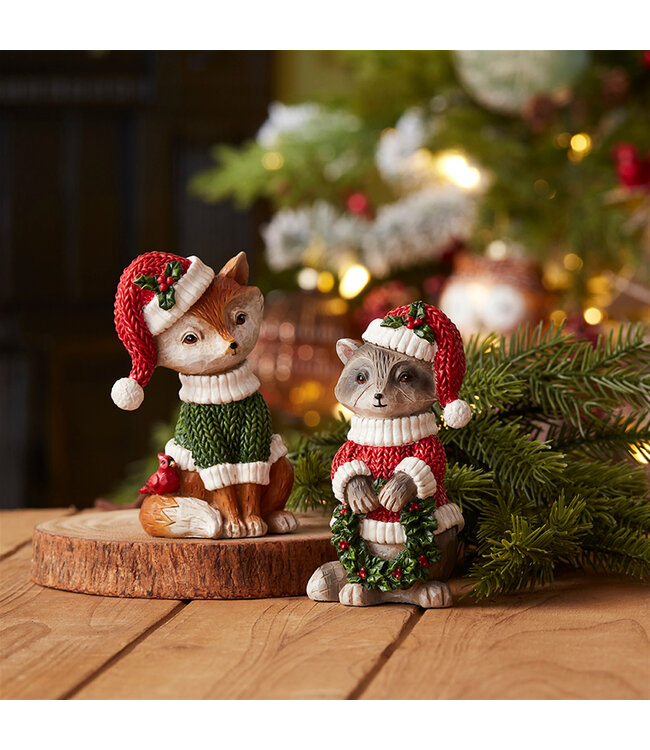 Raton de Noël avec couronne | Figurine du temps des Fêtes