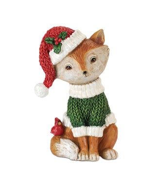 Renard de Noël avec cardinal