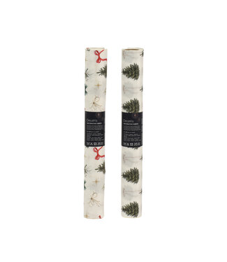 Chemin de table blanc sapins et boucles