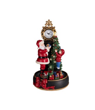 Horloge de Noël sapin, Père Noël et garçon