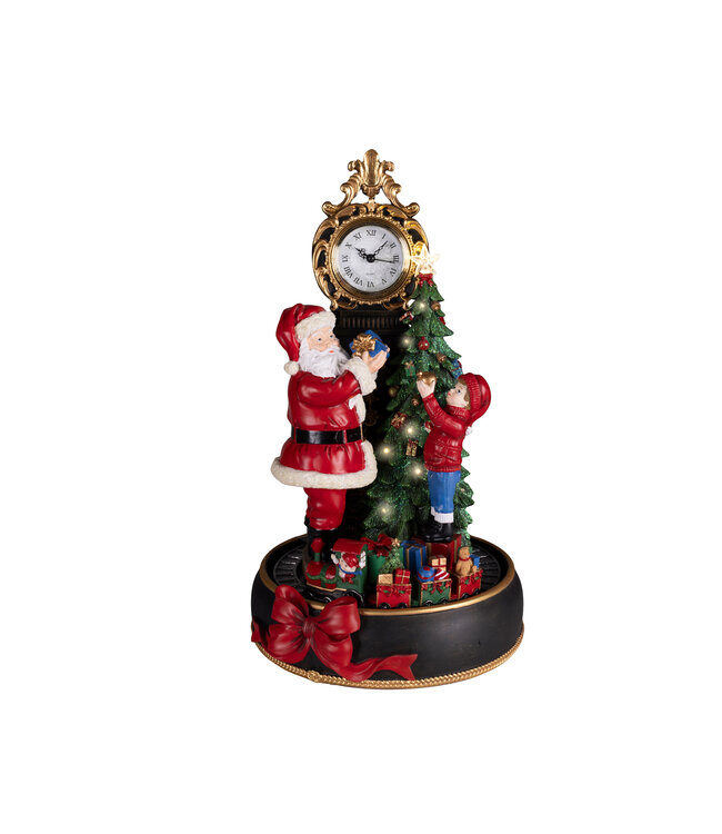 Horloge de Noël sapin, Père Noël et garçon | Magie des Fêtes