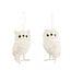 Ornement hibou blanc brillant