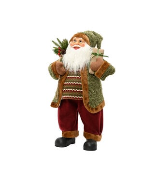 Père Noël laine verte et pantalon rouge
