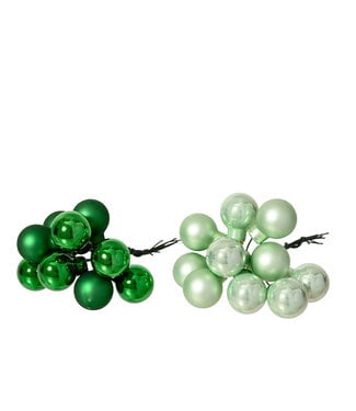 Pic décoratif petites boules de verre verte