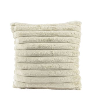 Coussin décoratif ligné crème
