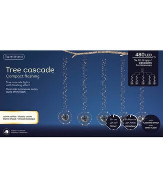 Cascade lumineuse blanc chaud et blanc classique 5 pétard