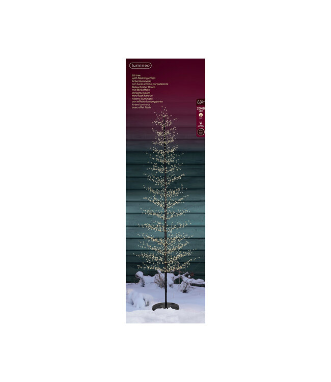 Arbre noir 2 048 LED blanc chaud | Décor spectaculaire