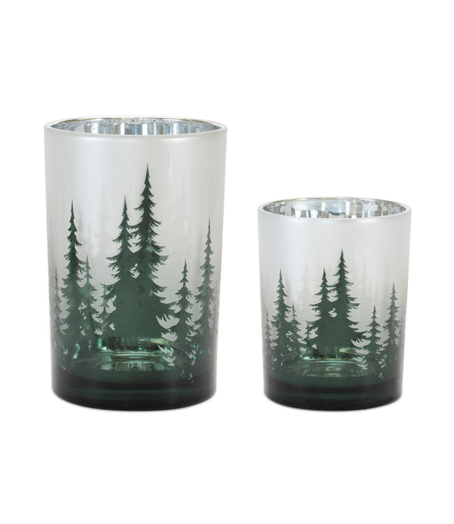 Porte-chandelle sapins vert | Ambiance chaleureuse