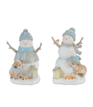 Bonhomme de neige avec chien