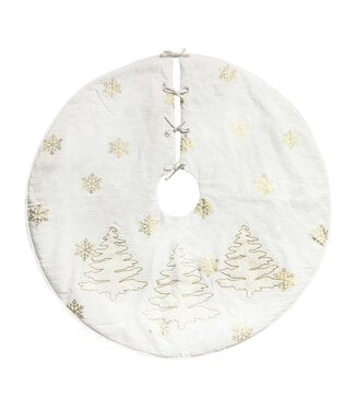 Jupe de sapin blanche et or