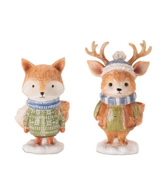 Renard ou renne en habit d'hiver