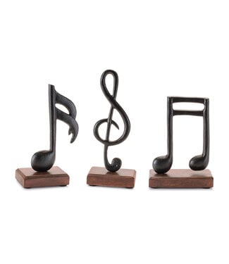 Note de musique sur base de bois