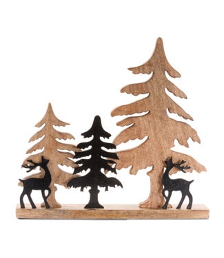 Scène sapins et rennes