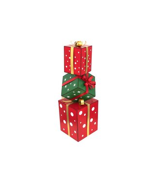 3 cadeaux de Noël superposés en métal
