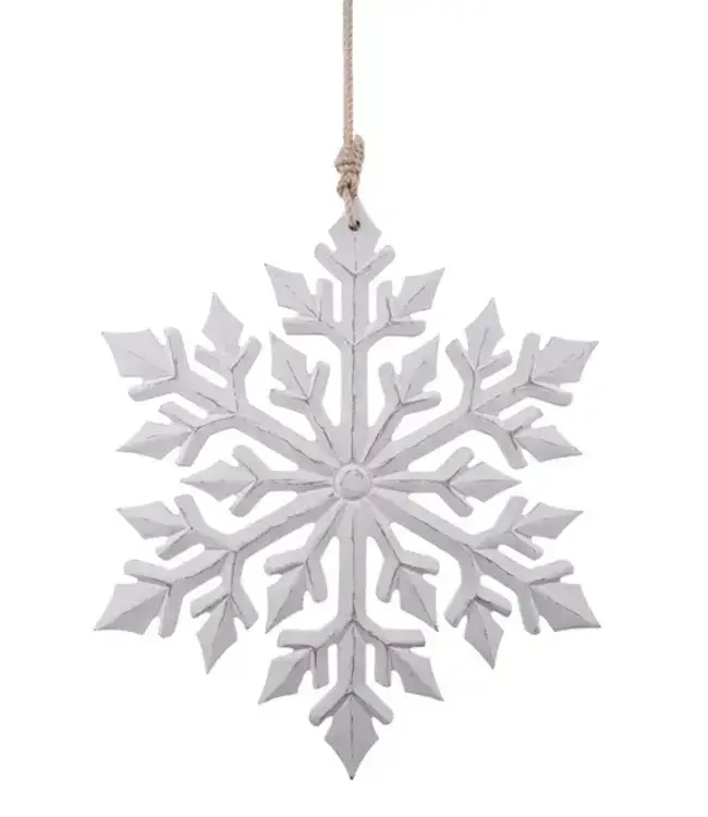 Ornement flocon MDF blanc | Douceur d'hiver
