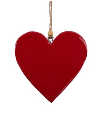 Coeur rouge en bois