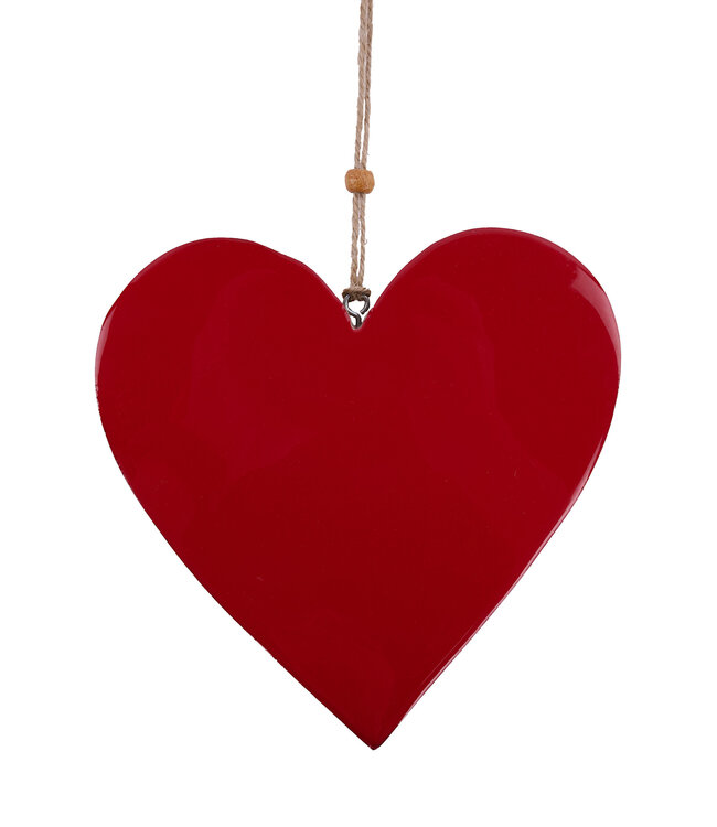 Coeur rouge en bois | Décoration romantique