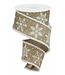 Ruban beige à flocons blancs scintillants