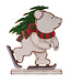 Ours polaire avec sapin sur patins