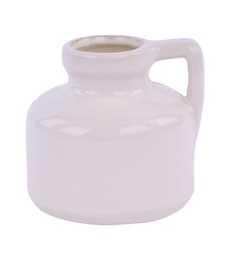 Cruche en céramique blanc antique