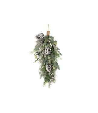 Larme de sapin avec cocottes enneigées