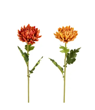 Tige de chrysanthème orange ou jaune (2 ass.)