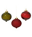 Boule de Noël en verre épais rouge ou verte