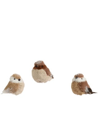 Oiseau décoratif de Noël brun et scintillant