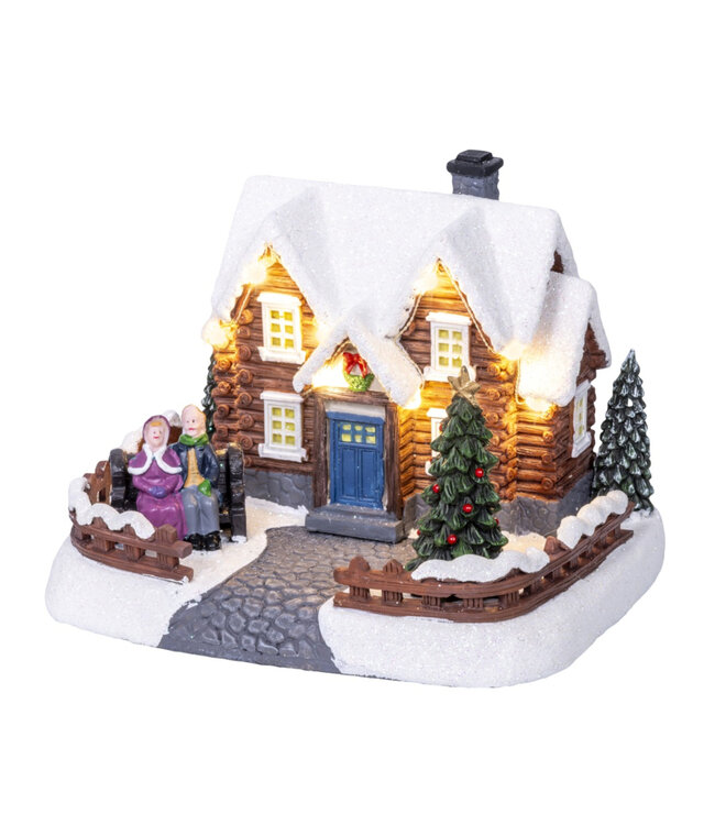 Maison lumineuse blanc chaud | Scène & village de Noël