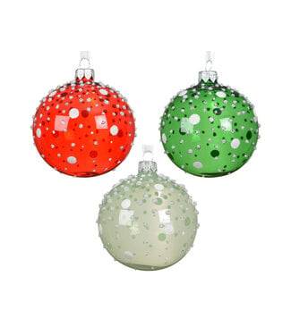 Boule de Noël en verre pointillée
