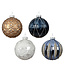 Boule de Noël bleue, blanche ou or