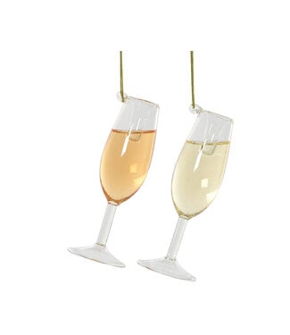 Ornement en verre vin mousseaux