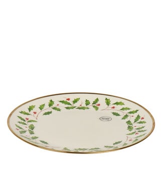 Assiette décorative feuilles de gui