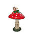 Champignon de Noël avec fée et cardinal
