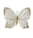Papillon sur pince blanc et or