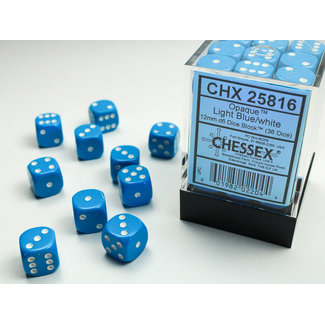 Chessex Opaque D6 12mm Dice: Light Blue/white