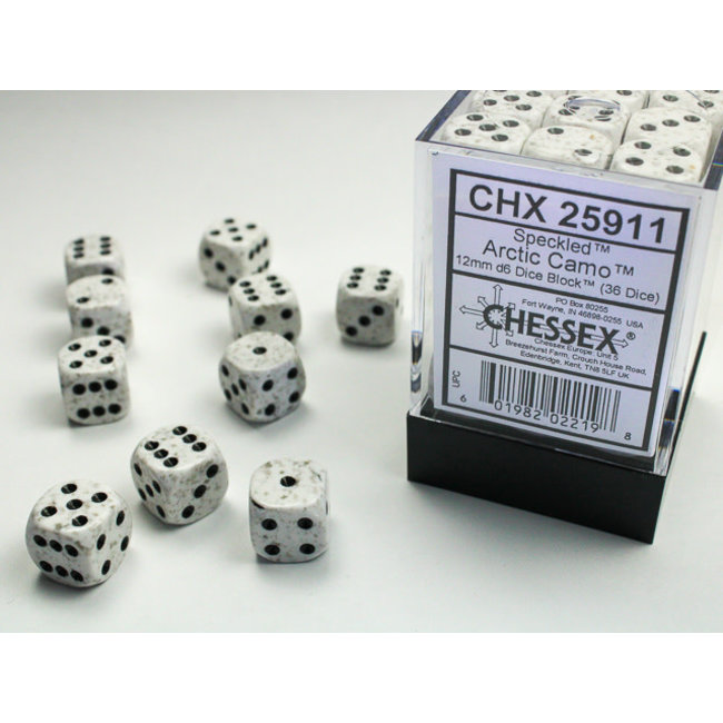 Speckled D6 12mm Dice: Artic Camo