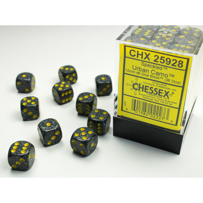 Speckled D6 12mm Dice: Urban Camo