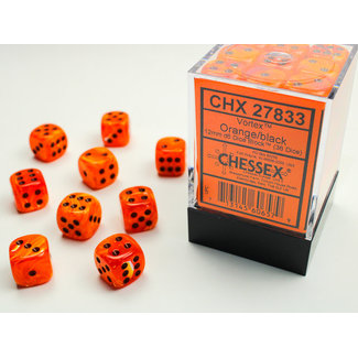 Chessex Signature D6 12mm Dice: Vortex Orange/black