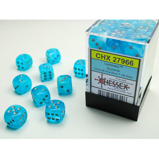 Chessex Signature D6 12mm Dice: Luminary Sky/silver