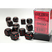 Chessex Opaque D6 16mm Dice: Black/red