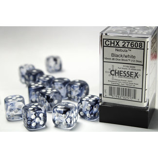 Chessex Signature D6 16mm Dice: Nebula Black/white