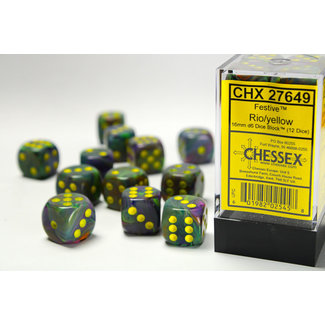 Chessex Signature D6 16mm Dice: Festive Rio/yellow