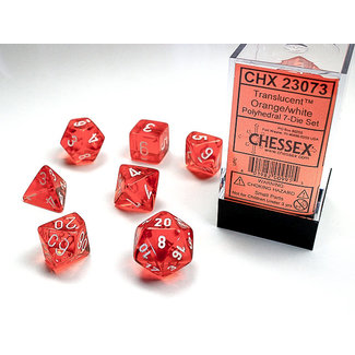 Chessex Translucent Polyhedral 7-Die Set: Orange/white