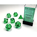 Chessex Translucent Polyhedral 7-Die Set: Green/white