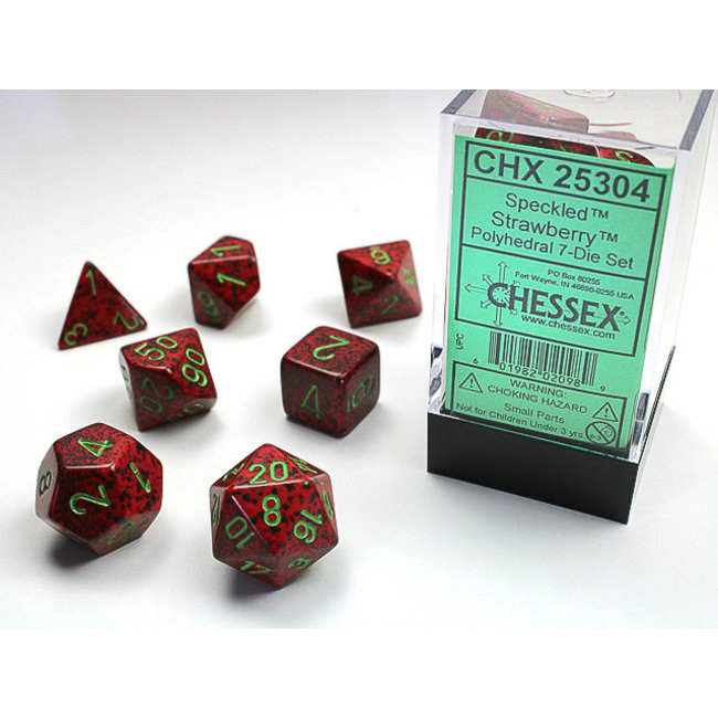 Speckled Polyhedral 7-Die Set: Strawberry