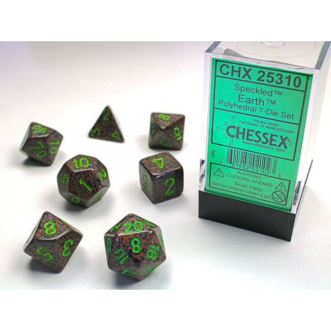 Speckled Polyhedral 7-Die Set: Earth