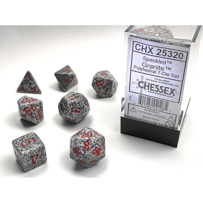 Speckled Polyhedral 7-Die Set: Granite